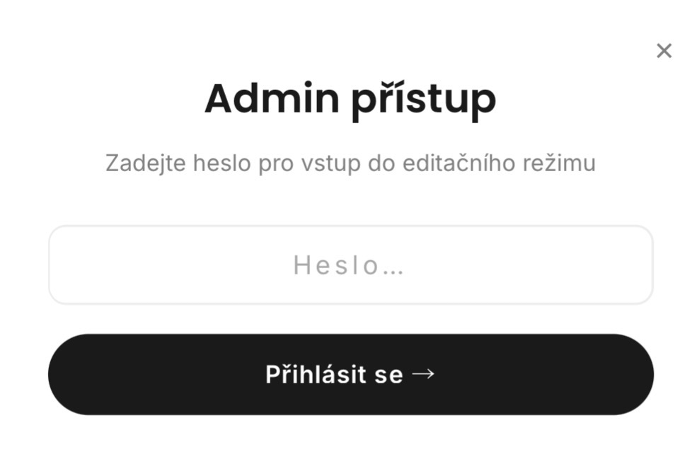 Čistá a bezpečná přihlašovací obrazovka